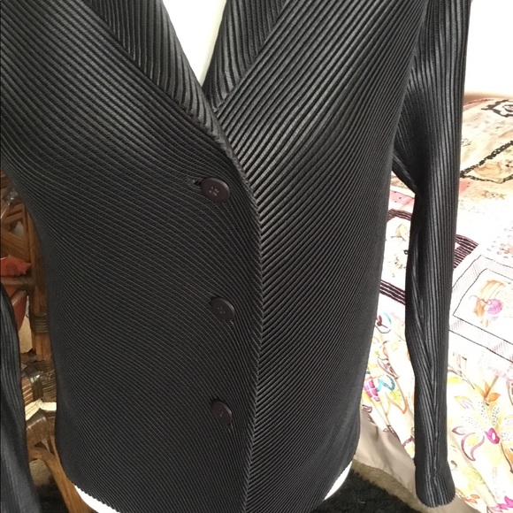RARE Issey Miyake White Label Pleated Blazer Pristine Archival Black Pleats JP 4 - Picture 2 of 7